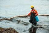 Спасатель «ЭКОСПАС» при очистке береговой полосы загрязненной бухты